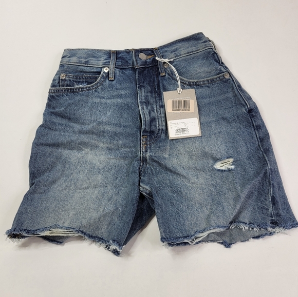 Everlane Distressed Way High Jean Shorts sz 24 - Picture 3 of 5